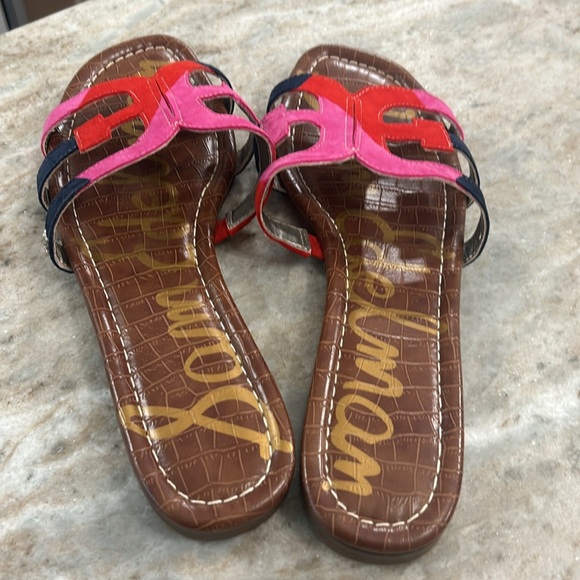 Sam Edelman sandal women’s navy/red/pink slip on like new size 10.5M - Picture 8 of 11